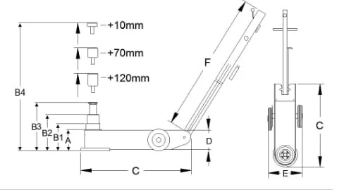 Compac - A5830C - Pneumatischer Wagenheber 58-30 t