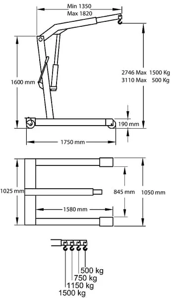 Compac - CC15P - Werkstatt-Hebezeuge 500-1500 kg