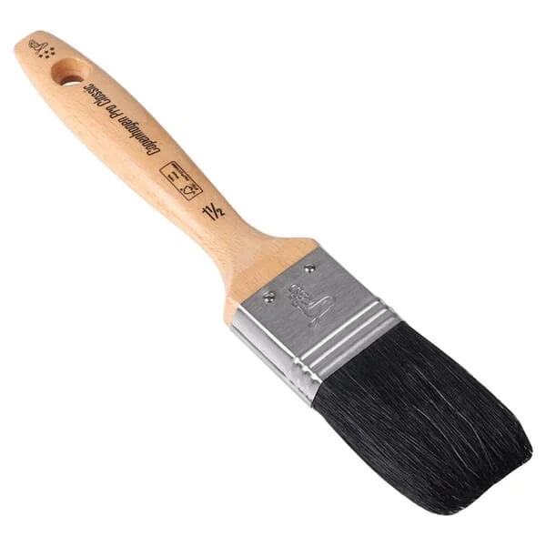 Copenhagen Pro - CP2320215 - Klassischer Flachpinsel V Star, Schwarzes Schweinehaar 38mm