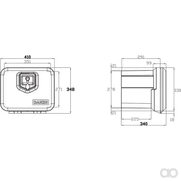 Daken - DK81000 - Werkzeugkasten 348x410x340mm, 28,5l Fassungsvermoegen, Schwarz Polypropylen, Welvet 81000 Von Daken