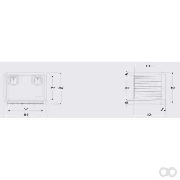 Daken - DK81005 - Werkzeugkasten 500x685x500mm, 109l Fassungsvermoegen, Schwarz Kunststoff, Arka Von Daken