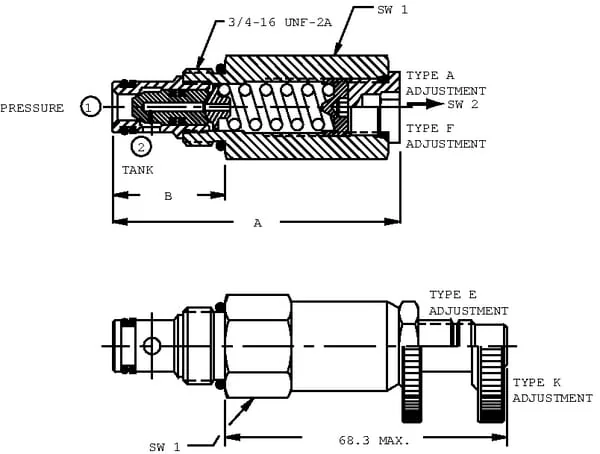 Danfoss - CP2083B0EA - Druckbegrenzungsventil Patrone