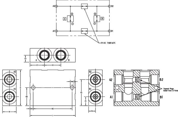 Danfoss - DPL0823B - Aluminium Doppel-Par. Gehaeuse 08-2-06