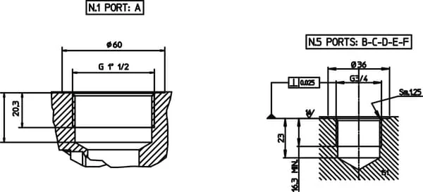 Danfoss - KRVB005 - Ruecklaufverschraubung 5x3/4" 1x1"1/2