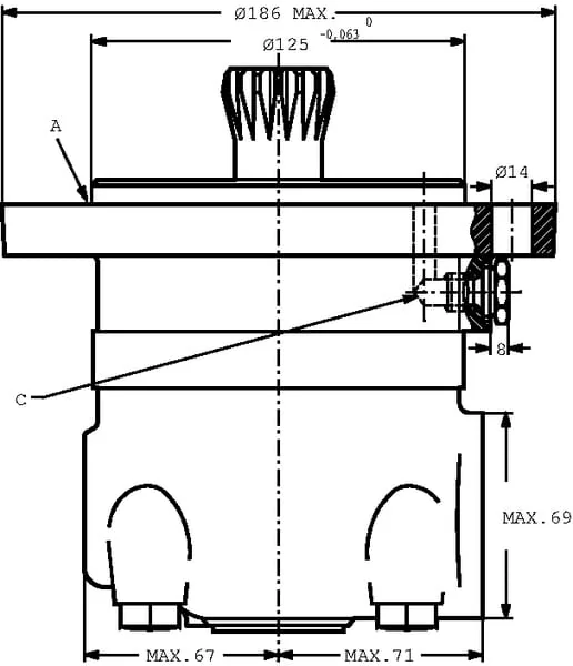 Danfoss - OMTS250151B3038 - Orbitmotor Kurz