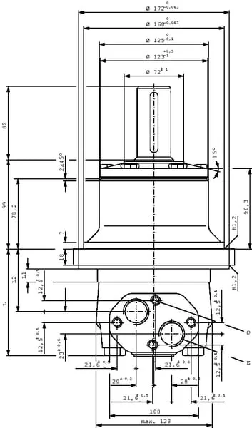 Danfoss - OMTW400151B0310 - Radmotor Welle Diameter 45 Konisch 151B0310