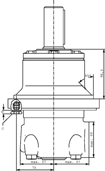 Danfoss - OMTW400151B0310 - Radmotor Welle Diameter 45 Konisch 151B0310