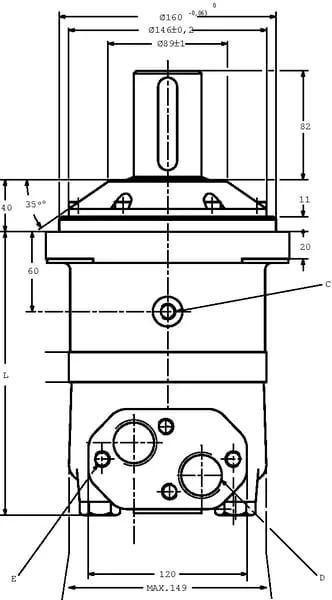 Danfoss - OMV500151B3102 - Orbitmotor, Welle Diameter 50, Standard