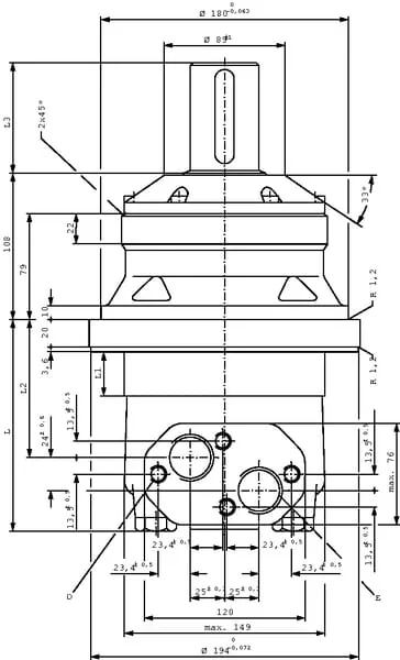 Danfoss - OMVW315151B3120 - Radmotor, Welle Diameter 60 Konisch