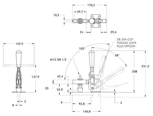 Destaco - DE210U - Vertikalspanner