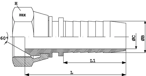 Dicsa - PF84RVS - Saeule DN08-1/4 BSP Edelstahl