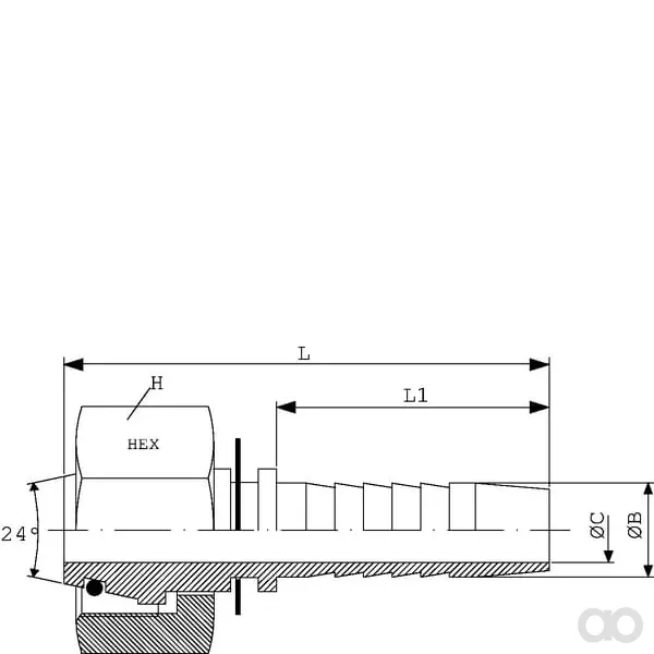 Dicsa - PGLO818RVS - Saeule DN08 - M18 x 1,5 - 12L Edelstahl