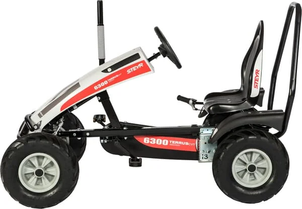 Dino Cars - DC66980BF3 - Go-Kart, Steyr, Weiss/Schwarz/Rot, Ab 5 Jahren, Mit Freilauf, Strecke BF3