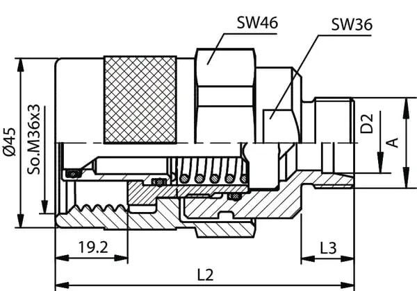 DNP - RSM12L22 - Hydraulikverbinder 15l