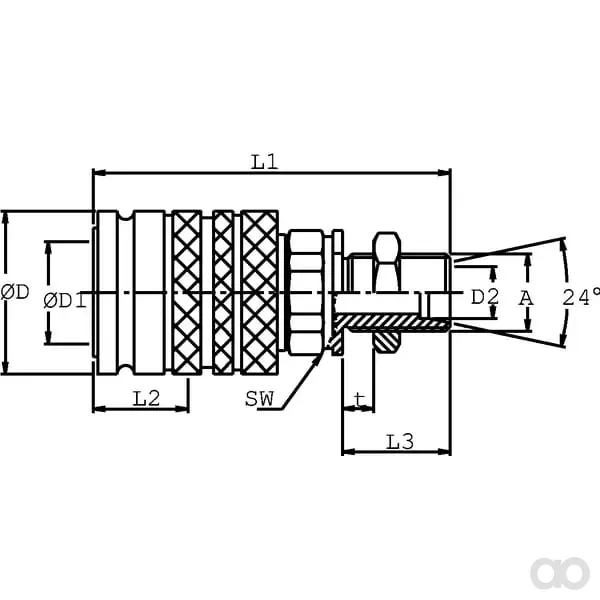 DNP - SKPF16N26 - Kupplungsgehaeuse 3/4-M26x1.5-18L