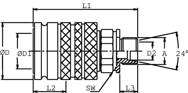 DNP - SKPF25L30 - Kupplungsgehaeuse 1" - M30x2.0-22L