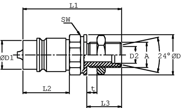 DNP - SKPM12N26 - Einschraubstutzen 1/2-M26x1.5-18L Schuss