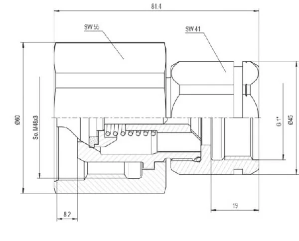 DNP - SKSM25C12HEX - Hydraulikanschluss 3/4" BSP