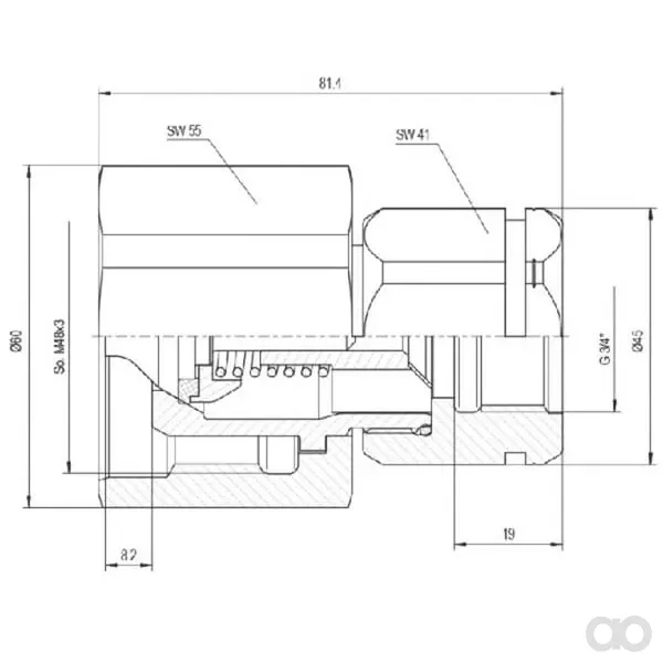 DNP - SKSM25C16HEX - Hydraulikanschluss 1" BSP
