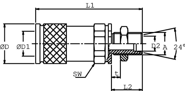 DNP - SKVF10T20 - Kupplungsgehaeuse Schuss 3/8 M20-12S