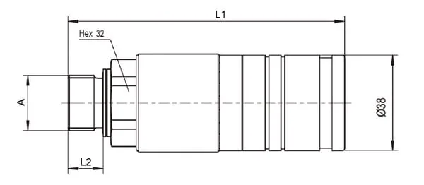 DNP - UX101IGF08L - Kupplungsgehaeuse 1/2 BSP Intern