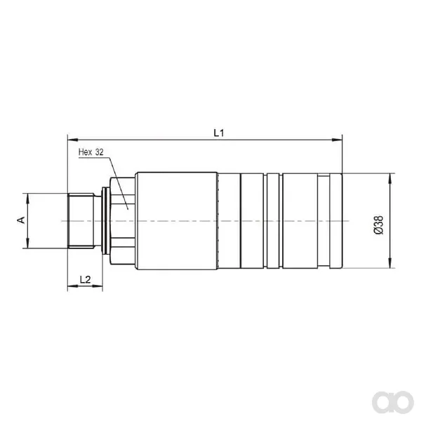 DNP - UX101N1218L - Kupplungsgehaeuse Weiblich M18 x 1.5 - 12L Shot