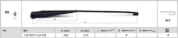 Doga - 1208917GAR4 - Wischerarm 380 mm