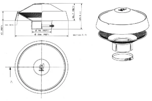 Donaldson - H770010 - Regenschutzkappe 96mm