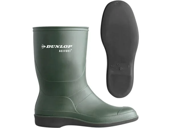 Dunlop - B55063145 - Gruene Schutzstiefel, CE-Klasse, Groesse 10,5, Gummistiefel Acifort® Biosecure Dunlop