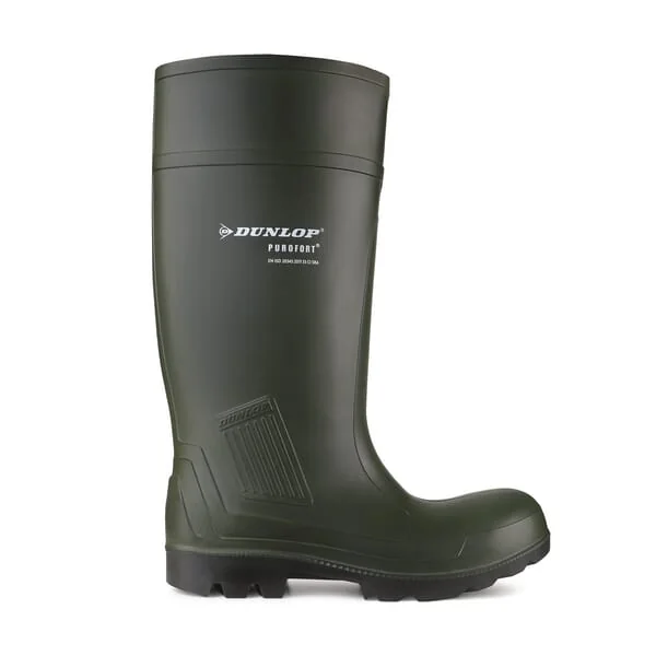 Dunlop - C46293340 - Gruene Schutzstiefel, Klasse S5, Groesse 6,5, Gummistiefel Purofort® Professional Dunlop