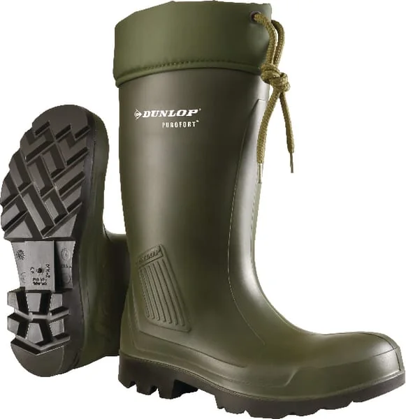 Dunlop - C462943VK37 - Gruene Sicherheitsstiefel Klasse S5 Groesse 4, Gummistiefel Purofort® Thermoflex Dunlop