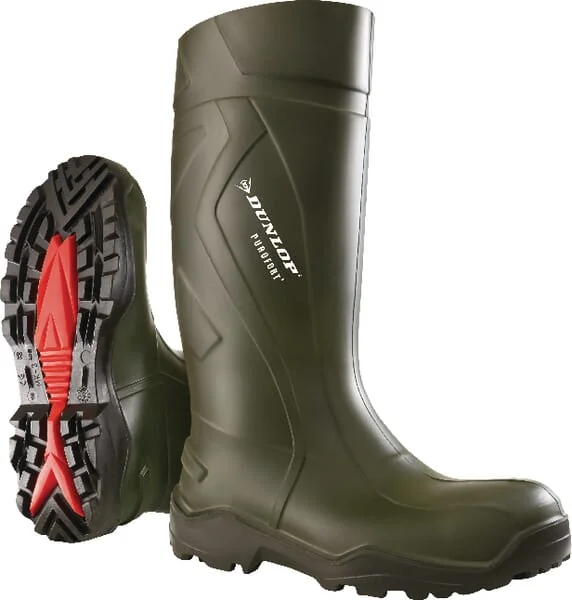 Dunlop - C7629334950 - Gruene Sicherheitsstiefel, Klasse S5, Groesse 14, Gummistiefel Purofort® Dunlop