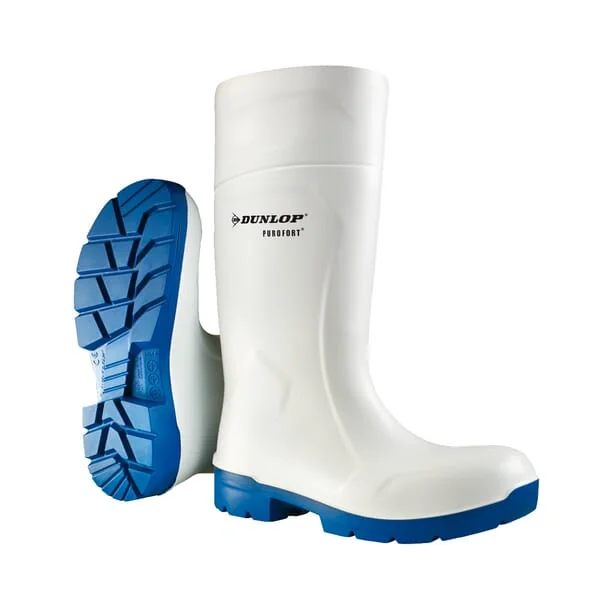 Dunlop - CA6113138 - Weisse Sicherheitsstiefel, Klasse S4, Groesse 5, Gummistiefel Purofort® Foodpro Dunlop
