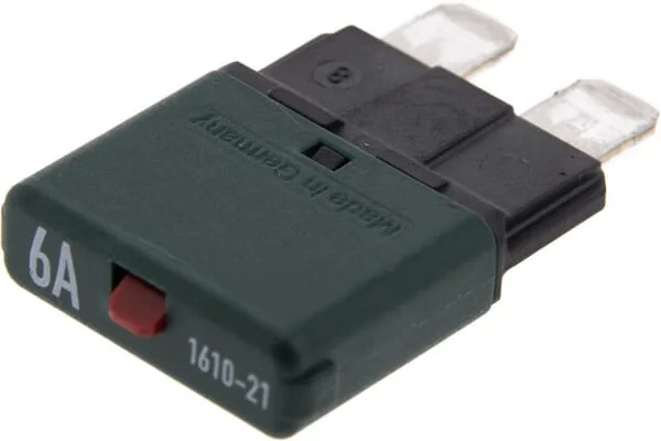 ETA - SI25006 - Sicherung Thermisch Manuell Ruecksetzbar 28V 6A Laenge 34,4mm Gruen ETA