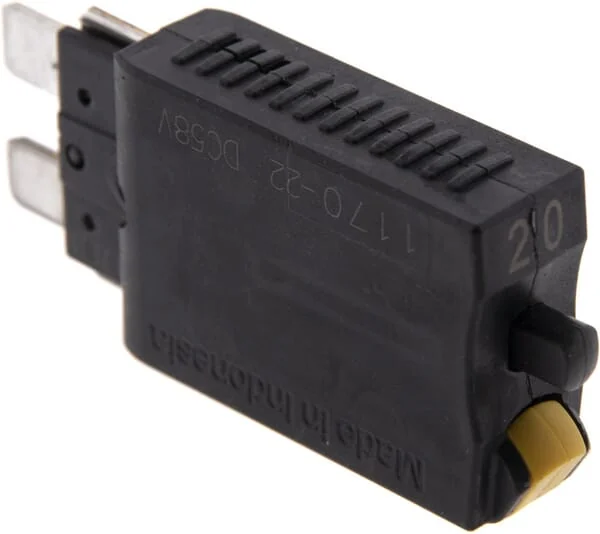 ETA - SI26020 - Thermische Sicherung Manuell Rueckstellbar 28V 20A Laenge 51,6mm Gelb ETA