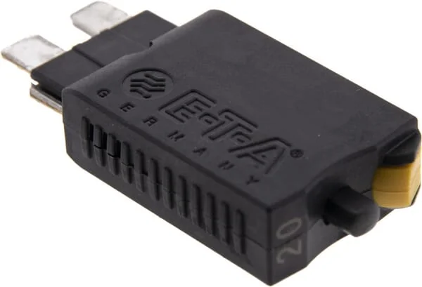 ETA - SI26020 - Thermische Sicherung Manuell Rueckstellbar 28V 20A Laenge 51,6mm Gelb ETA