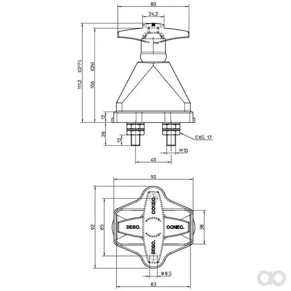 Electro Mecanica Cormar - LA500015 - Batterie-Hauptschalter Schwerer Ausfuehrung
