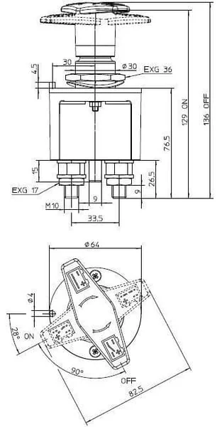 Electro Mecanica Cormar - LA500070K - Batterie-Hauptschalter Schwerer Ausfuehrung