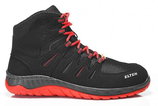 Elten - 76956139 - Sicherheitsschuhe Maddox Schwarz/Rot Mid ESD 39