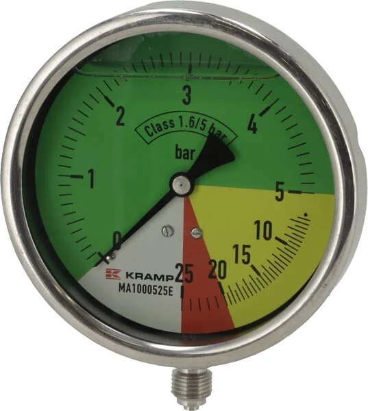 ET - MA100525E - Druckmessgeraet Diameter 100 mm 0-5-20-25 1/4" BSP Unterer Anschluss