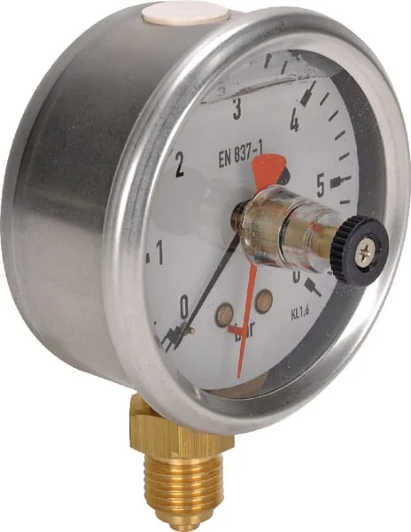 ET - MA6306MEMPOINT - Manometer Diameter 63mm 0-6 bar Edelstahlgehaeuse-Schleppzeiger