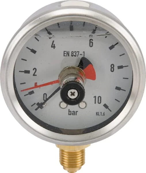 ET - MA6310MEMPOINT - Manometer Diameter 63mm 0-10 bar Edelstahlgehaeuse-Schleppzeiger