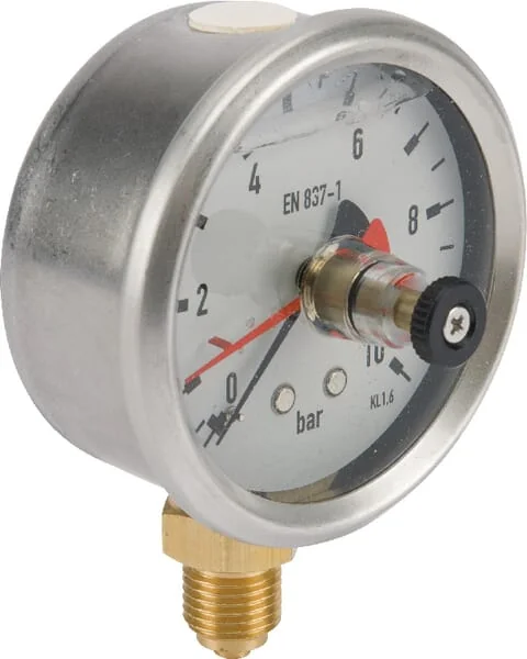 ET - MA6310MEMPOINT - Manometer Diameter 63mm 0-10 bar Edelstahlgehaeuse-Schleppzeiger