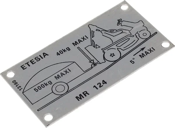 Etesia - ET13160 - Typenschild MR124