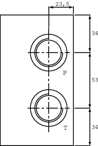 Eurofluid - ES5B12LLY - Grundplatte Seitlich Anschluss A-B / P-T