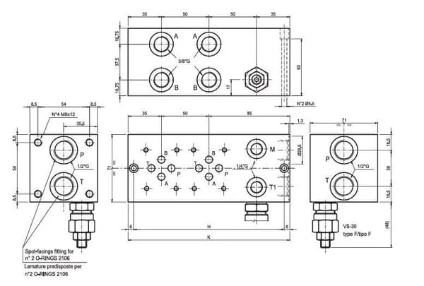 Eurofluid - MR45GZC - Grundplatte EM213-5/DBV 50-210 Bar+Option2/2