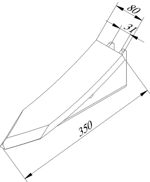 Evers - 990274 - Grubberschar Hartmetall 350x80x20mm