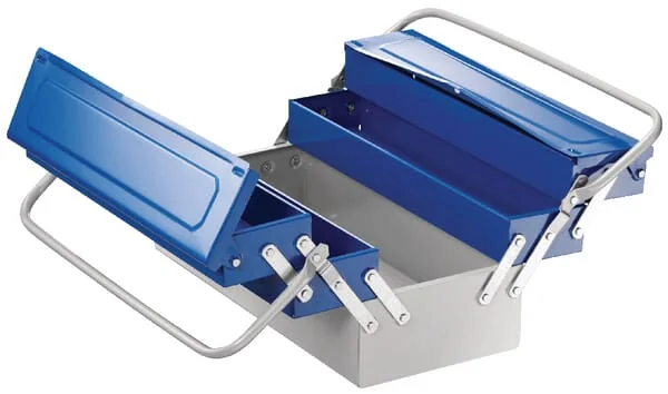 Expert - E010201 - Werkzeugkasten 250x535x230mm, Blau/Grau Metall, 5 Faecher, Expert