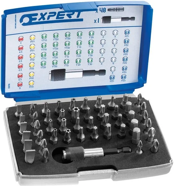 Expert - E131701 - Stecknuss-Satz mit Bits und Zubehör 1/4" 49-teilig