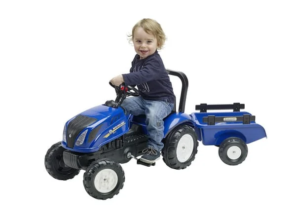 Falk - F3080AB - New Holland Traktor Mit Anhaenger Und Aufklappbarer Motorhaube